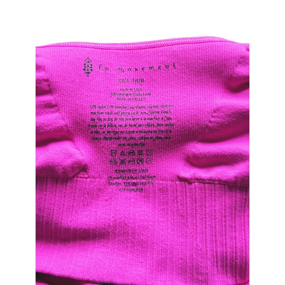 FP Movement Good Karma Square Neck Sports Bra XS/S Neon Hot Pink Athleisure - Picture 5 of 6